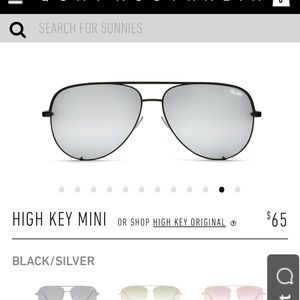 Quay high key mini sunglasses in black/silver